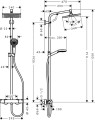 Zestaw Hansgrohe Crometta 27281000 -  rysunek techniczny