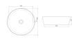 Umywalka Cerastyle ONE, nablatowa bez otworu na baterię 46cm, 076100