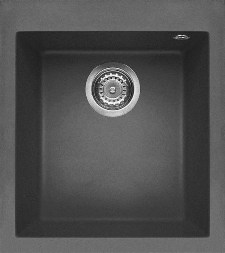 Elleci Quadra 100 zlewozmywak wpuszczany 41x50 cm, kolor ciemny szary (Keratek), LKQ10099