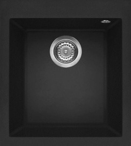 Elleci Quadra 100 zlewozmywak wpuszczany 41x50 cm, kolor czarny (Granitek), LGQ10040