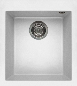 Elleci Quadra 100 zlewozmywak wpuszczany 41x50 cm, kolor biały (Granitek), LGQ10068