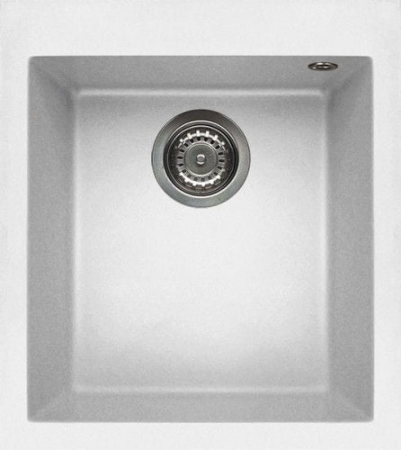 Elleci Quadra 100 zlewozmywak wpuszczany 41x50 cm, kolor biały (Granitek), LGQ10068