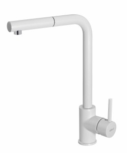 Elleci Trail Plus bateria kuchenna z wyciąganą wylewką, kolor biały (granitek), MGKTRP68