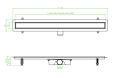 Rysunek techniczny - odpływ prysznicowy Laveo Basso 60 cm,  ruszt do wypełnienia płytką / inox COB 260D