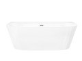 Corsan Mono wanna wolnostojąca przyścienna 150x75 cm szeroki rant, z białym wykończeniem E-030M