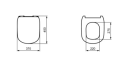 Ideal Standard TESI deska wolnoopadająca Thin, biała T352701  - rysunek techniczny