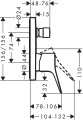 Hansgrohe Vivenis Bateria wannowo-prysznicowa podtynkowa, czarny mat 75415670 rysunek techniczny