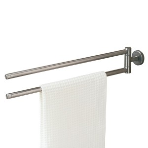 Tiger Boston dwuramienny wieszak na ręczniki, szczotkowana stal nierdzewna 3087.3.09.46