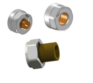 Varioterm złączka zaciskowa (adapter) na instalację AluPex (16x2) kolor chrom ZZ16x202