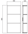 Szafka modułowa górna otwarta 40 cm Cersanit Larga rysunek.png
