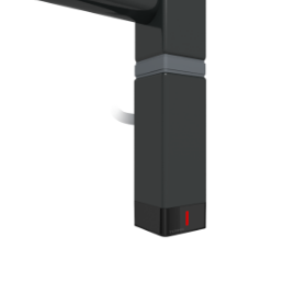 Grzałka Terma One o profilu kwadratowym 30x30 mm, moc 300 W, kabel spiralny z wtyczką (U), kolor Czarny mat (RAL 9005 MAT) WEOKX03T9M5U