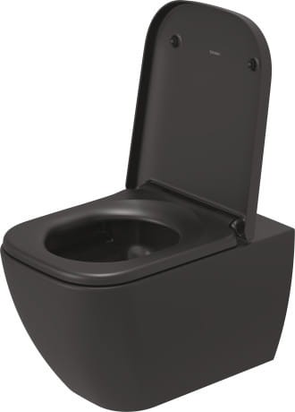 Duravit Happy D.2 miska wc wisząca bezrantowa z deską wolnoopadającą, kolor antracyt mat 2222098900+0064591300