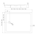 New Trendy Mild Stone brodzik prostokątny 160x80x11,5cm, struktura kamienia naturalnego kolor czarny B-0574