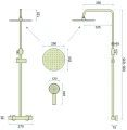 Rea Vincent zestaw natryskowy z deszczownicą 25 cm, kolor czarny REA-P6600 rysunek techniczny