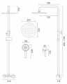 Rea Max zestaw natryskowy z deszczownicą 25 cm, kolor złoty połysk REA-P6617 rysunek techniczny