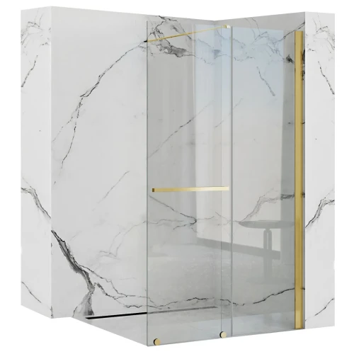 Rea Cortis Gold ścianka walk-in z elementem przesuwnym 120 cm profil złoty REA-K8485