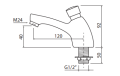 Vedo Bateria umywalkowa czasowa, kolor chrom VZC5501/CH rysunek techniczny