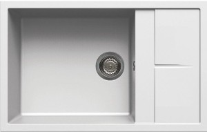 Elleci Unico 310 zlewozmywak wpuszczany z ociekaczem 78x50 cm, kolor biały LGU31068