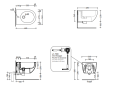 Flaminia App Mini bidet wiszący 48,5x37 cm kolor biały AP219 rysunek techniczny