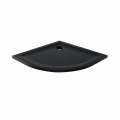 New Trendy Mild Stone brodzik półokrągły 80x80x4,5cm, struktura kamienia naturalnego kolor czarny B-0579