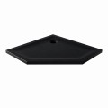 New Trendy Mild Stone brodzik pięciokątny 90x90x4,5cm, struktura kamienia naturalnego kolor czarny B-0582