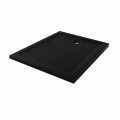New Trendy Mild Stone brodzik prostokątny 120x80x4,5cm, struktura kamienia naturalnego kolor czarny B-0593