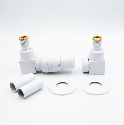 Varioterm Quattro All in One zestaw termostatyczny z głowicą, tuleje i maskownica, adaptery, wersja lewa, kolor biały matowy, AQGS02221CFK/L