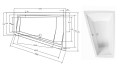 Besco Intima Duo Slim wanna asymetryczna podwójna 180x125 cm, wersja lewa, kolor biały #WAID-180-SL