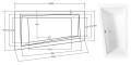 Besco Intima wanna asymetryczna narożna 160x90 cm, wersja lewa, kolor biały #WAIT-160-NL rysunek techniczny