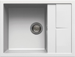 Elleci Unico 125 zlewozmywak wpuszczany z ociekaczem 65x50 cm, kolor biały LGU12568