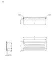 Terma Aero HG grzejnik łazienkowy poziomy dekoracyjny 370x1500 mm WGARG037150 rysunek techniczny