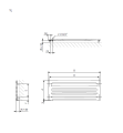 Terma Aero HG grzejnik łazienkowy poziomy dekoracyjny 370x1800 mm WGARG037180 rysunek techniczny