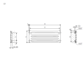 Terma Aero HG grzejnik łazienkowy poziomy dekoracyjny 370x900 mm WGARG037090 rysunek techniczny