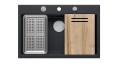 Quadron Workstation GraniteQ zlewozmywak wpuszczany 76x50 cm z akcesoriami, kolor czarny (black diamond), HQM7650U8_BS