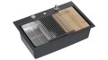 Quadron Workstation GraniteQ zlewozmywak wpuszczany 76x50 cm z akcesoriami, kolor czarny (black diamond), HQM7650U8_BS