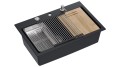 Quadron Workstation GraniteQ zlewozmywak wpuszczany 76x50 cm z akcesoriami, kolor czarny (pure carbon), HQM7650U7_BS