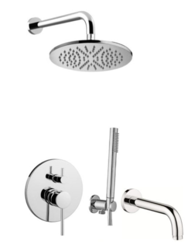 Emmevi Piper podtynkowy zestaw wannowo-prysznicowy, deszczownica Ø22,5cm, kolor chrom PI019ZSCW3A