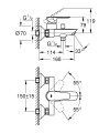 Rysunek techniczny - bateria wannowa  Grohe BauEdge 23604001, kolor chrom