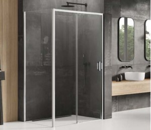 New Trendy Prime kabina prysznicowa 130x90 drzwi przesuwne wersja lewa, profile chrom K-1210