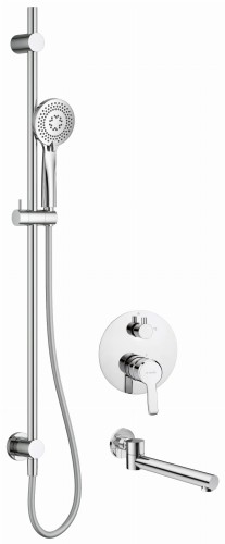 Deante Arnika zestaw prysznicowy podtynkowy z wylewką wannową, kolor chrom NAC_09QA