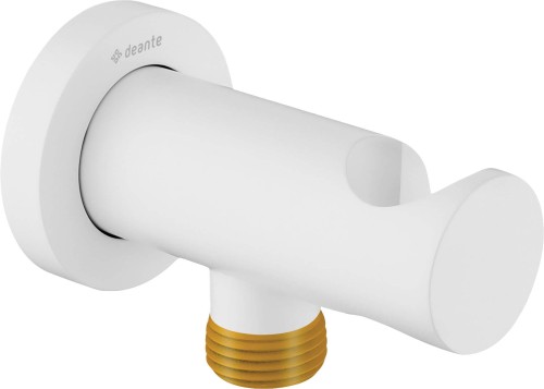 Deante Cascada Przyłącze kątowe okrągłe z uchwytem na słuchawkę kolor biały (bianco) NAC_A51K