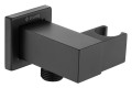 Deante Cascada przyłącze kątowe kwadratowe z uchwytem na słuchawkę kolor czarny (nero) NAC_N58K