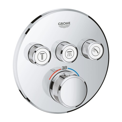 Bateria termostatyczna podtynkowa Grohe Grohtherm Smartcontrol 29121000 do obsługi trzech wyjść wody, kolor chrom
