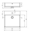 Deante Temisto umywalka ceramiczna nablatowa 50x50 cm, kolor biały CDT_6U5S rysunek techniczny