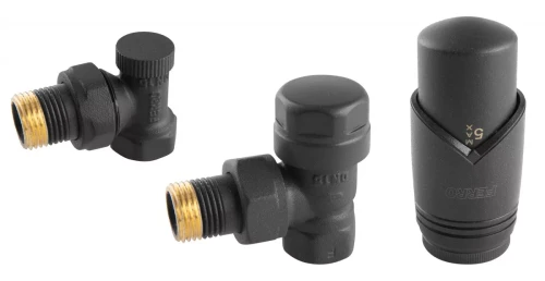 Ferro zestaw zaworów kątowych z głowicą termostatyczną, kolor antracyt ZTM31AT