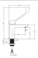 Deante Alpinia bateria umywalkowa ECO-aerator, kolor chrom BGAE020C rysunek techniczny