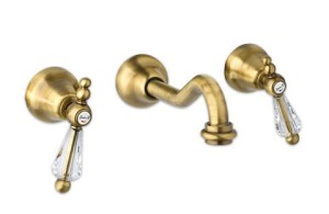 Giulini Giovanni Praga Bateria umywalkowa podtynkowa 3 otworowa stare złoto (bronzo), 7522BR/S