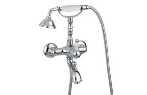 Giulini Giovanni Praga Bateria wannowa ścienna, wąż prysznicowy L-100 cm chrom 7510