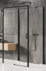 New Trendy Prime Black kabina prysznicowa przyścienna 130x70 drzwi lewe, profil czarny K-0920