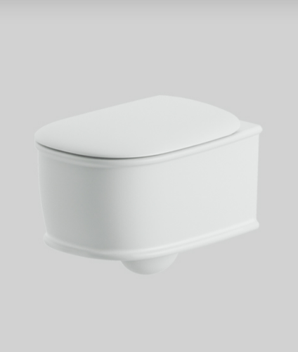 Zestaw Artceram Atelier Rimless ATV00101;00 + AZA00101;71 miska wisząca bez rantu 37x52cm z deską wolnoopadającą Slim, kolor biały